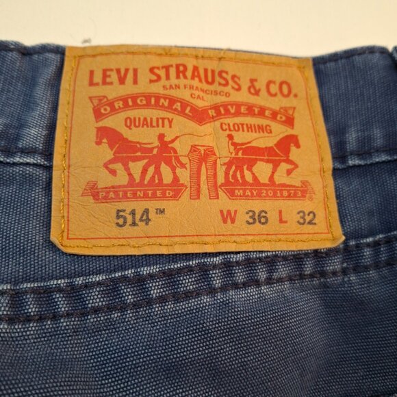 Men's Levi’s 514 Thrashed Sun Faded Pants Vintage Cotton Canvas Patched Distress - Picture 6 of 16